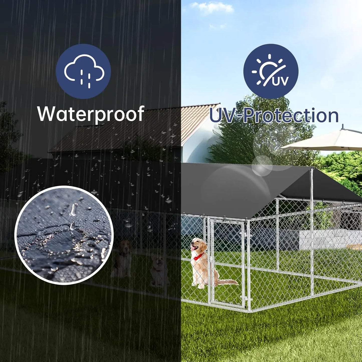 Heavy Duty Dog Kennel Outdoor Mesh Steel Fence Locking Cage