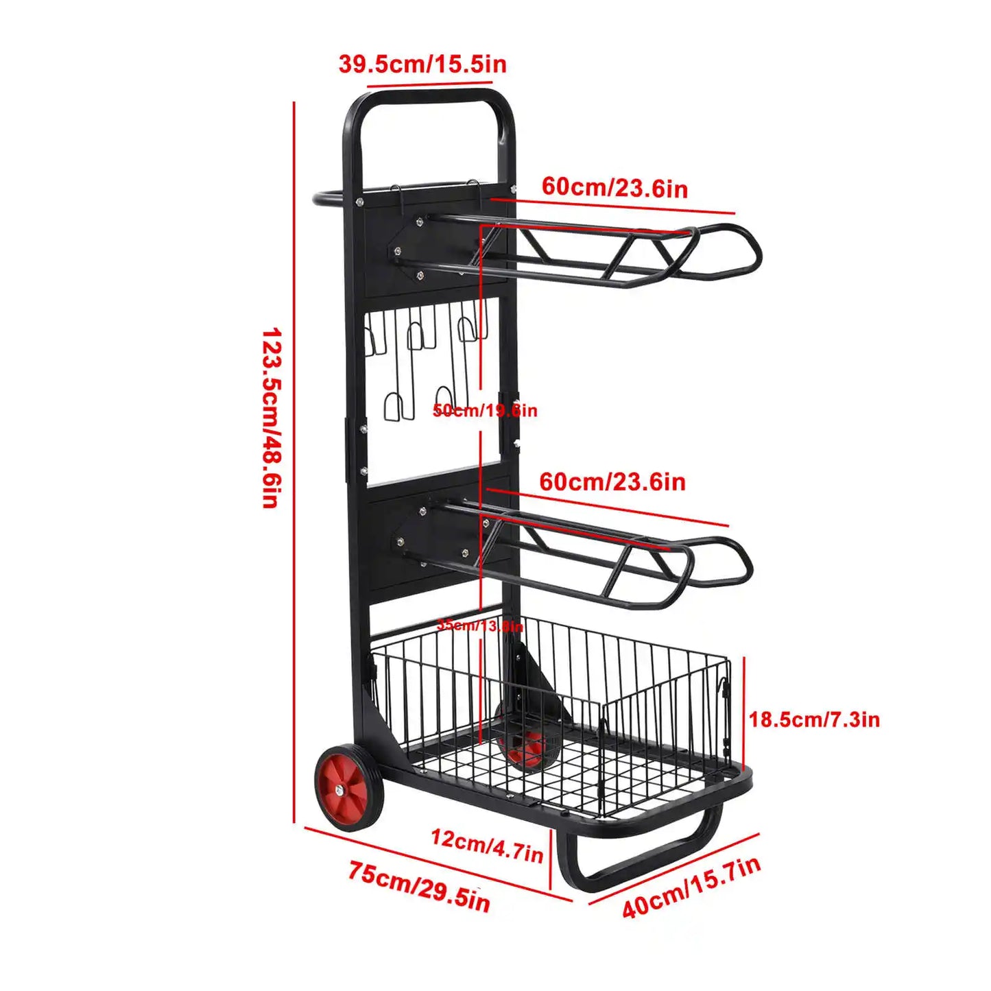 Horse Saddle Rack Portable Heavy Duty Wheels Cart for Stable Storage
