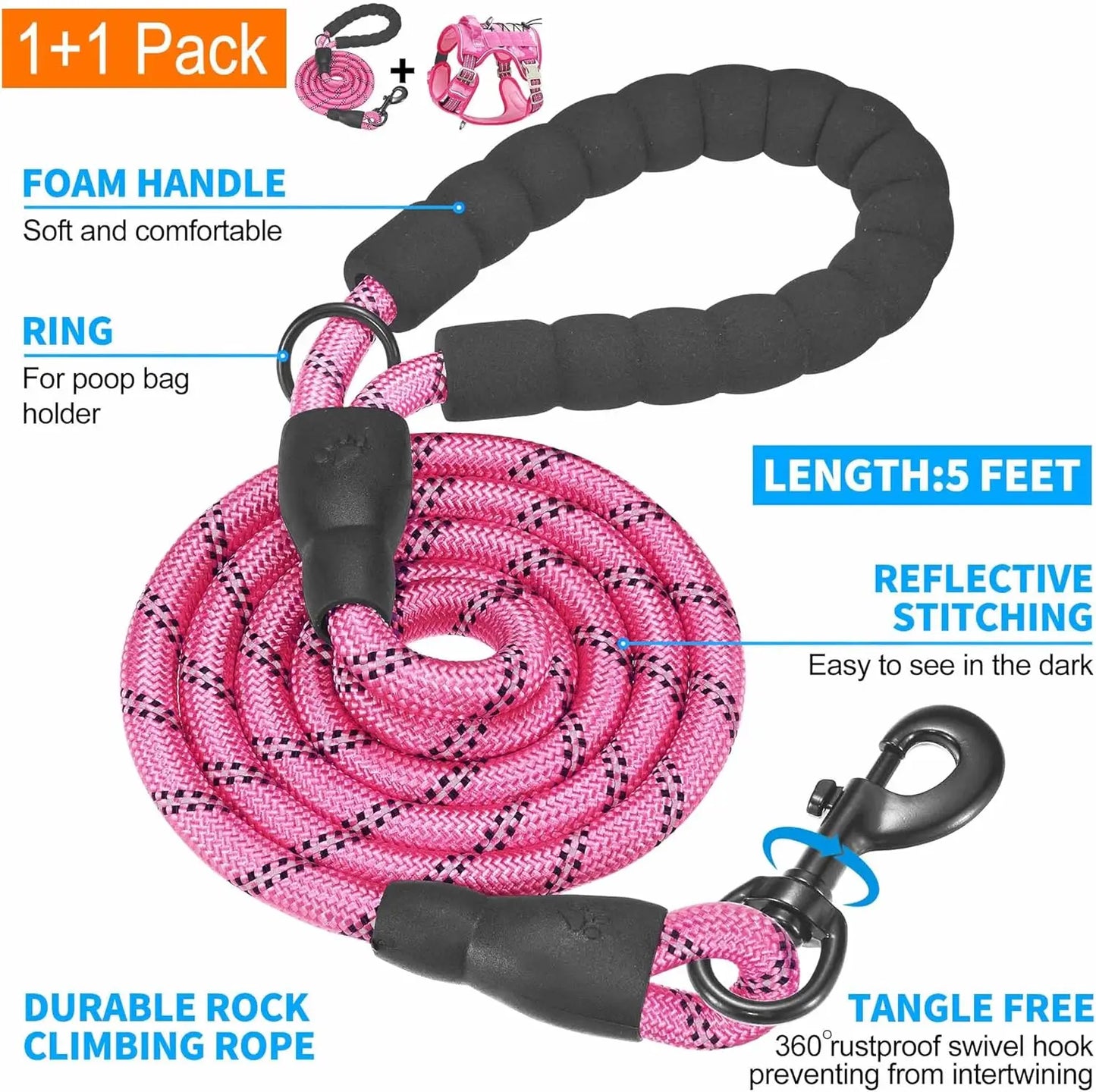 Heavy Duty Tactical Dog Harness For Large Dogs No-Pull Vest