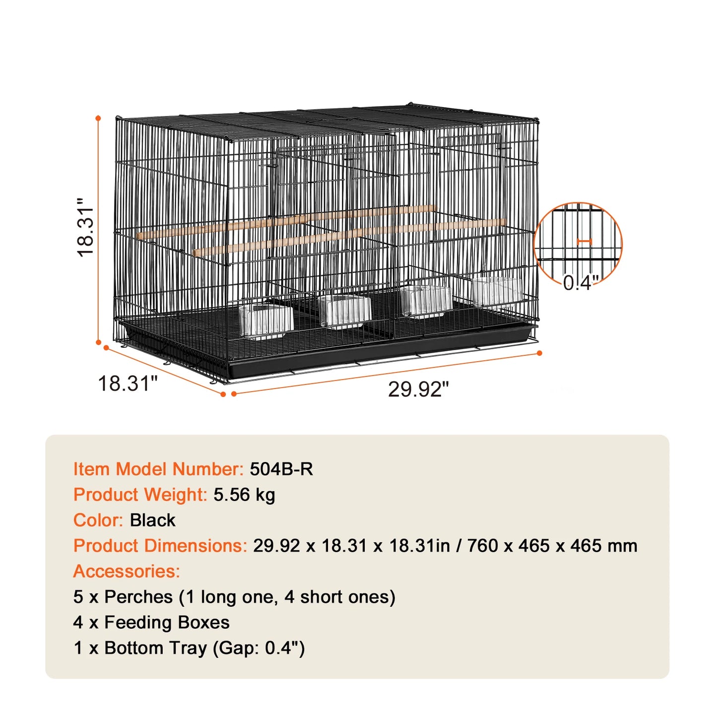 SucceBuy Stackable Flight Bird Cage With Divider For Small Birds Travel Cage