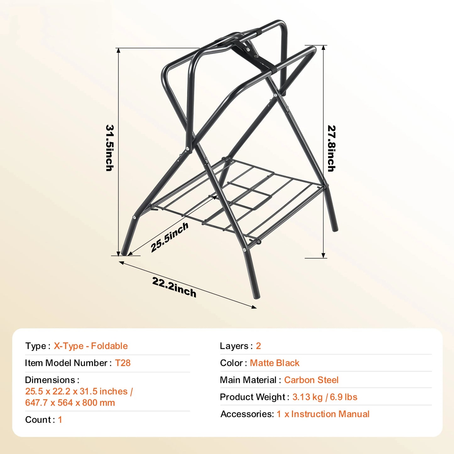 SucceBuy Folding Saddle Rack Freestanding for English and Western Saddles