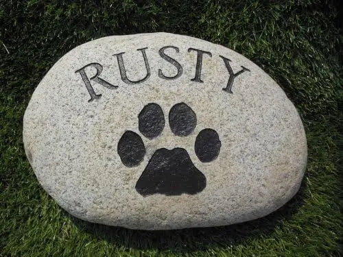 River Stone Memorial Headstone Grave Marker For Dogs And Cats