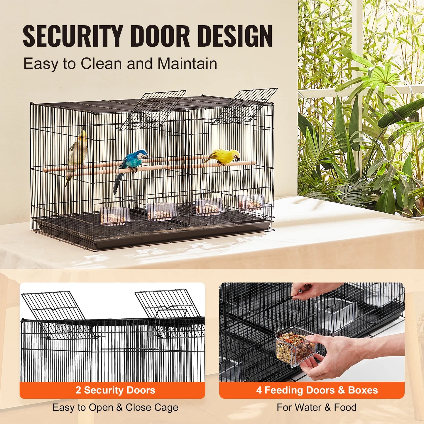 SucceBuy Stackable Flight Bird Cage With Divider For Small Birds Travel Cage