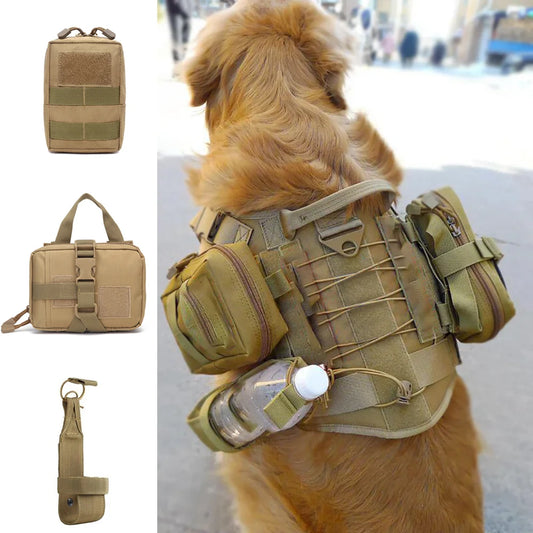 PETRAVEL Dog Tactical Molle Bag Set for Harness Training