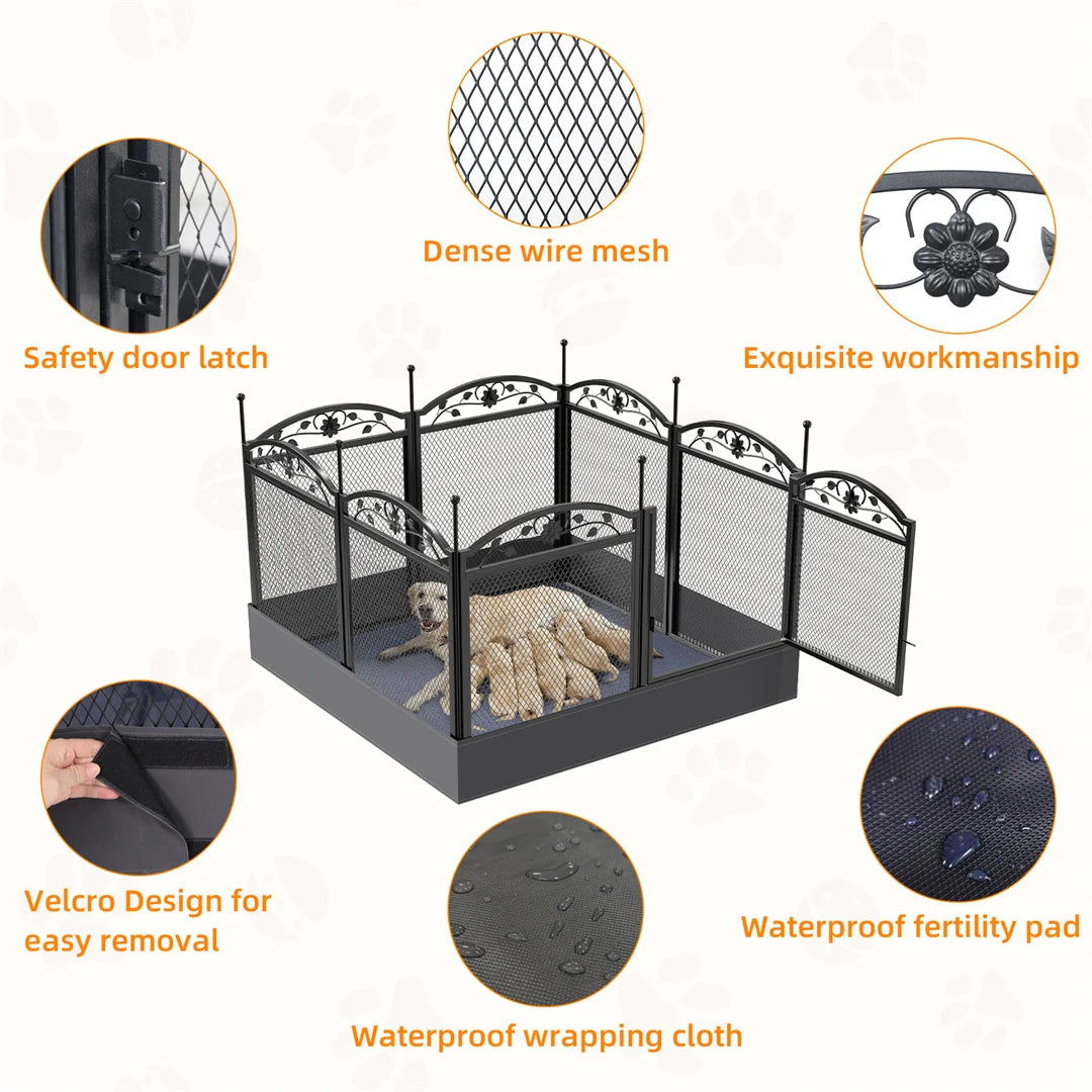 BINGOPAW 8 Panel DIY Heavy Duty Dog Playpen For Outdoor And Indoor Training