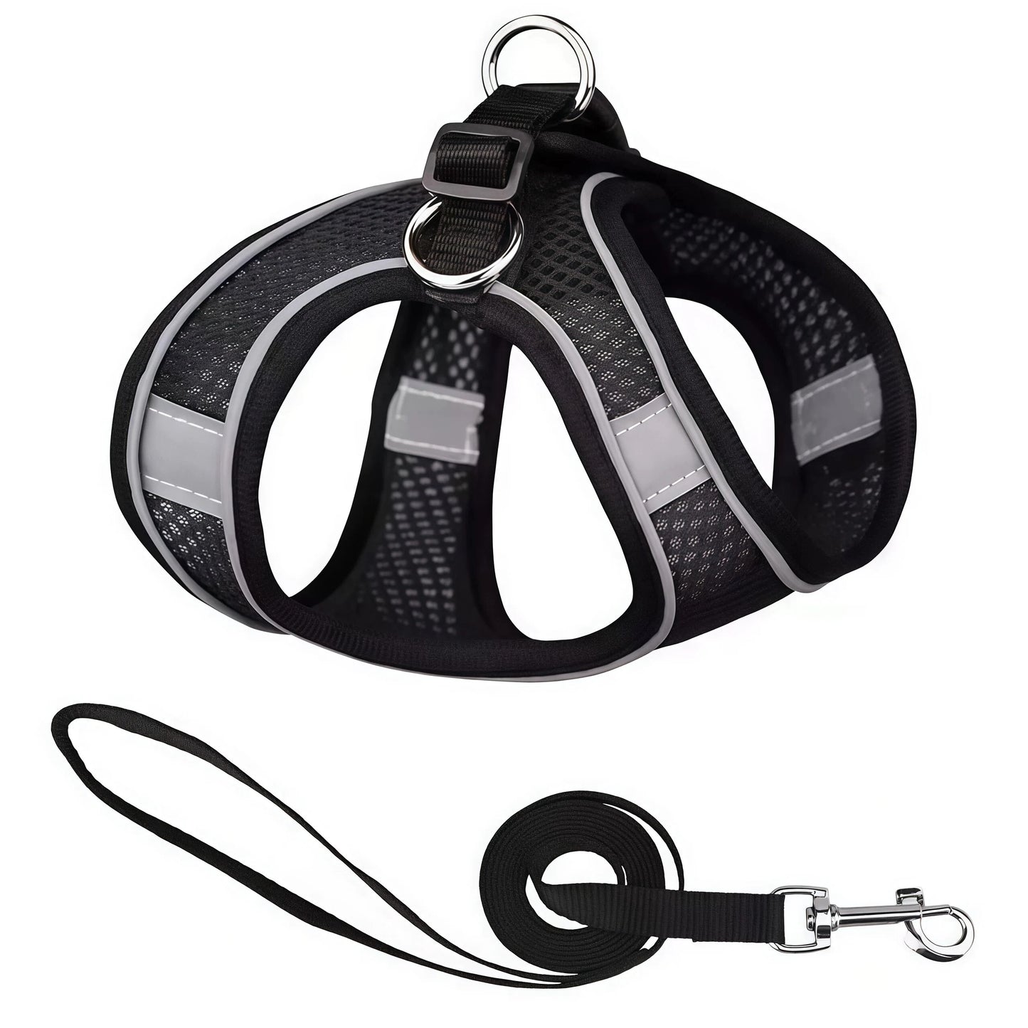 Dog Harness And Leash Set Reflective Adjustable Small Medium Dogs