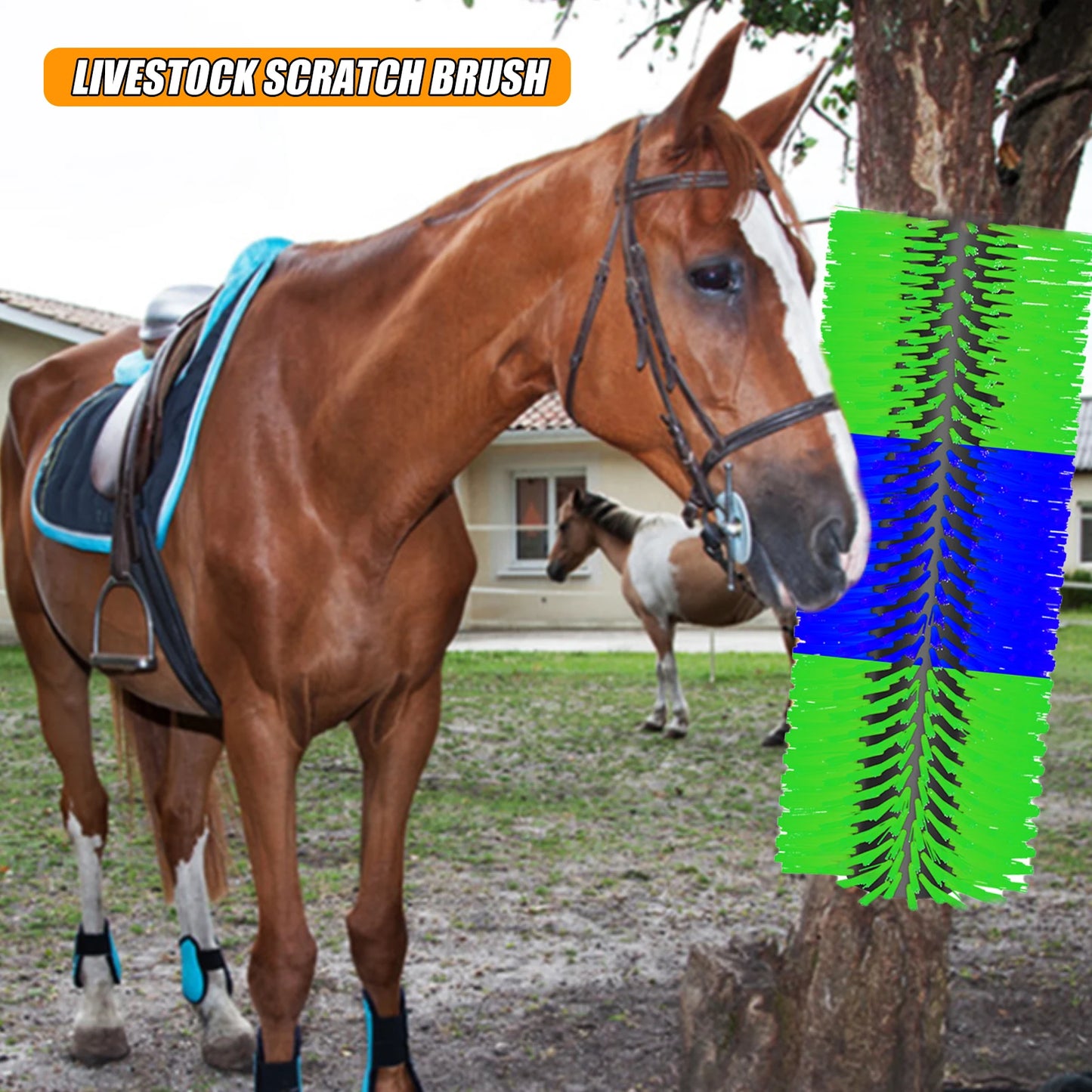 Flexible Heavy Duty Livestock Scratching Brush For Horses And Goats