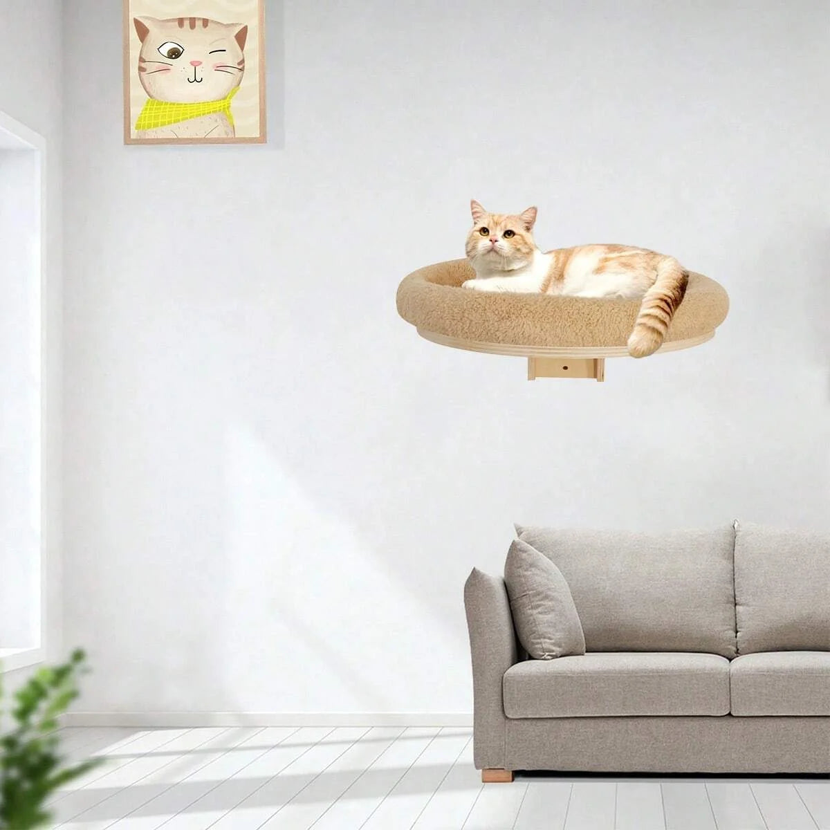 PETRAVEL Cat Wall Mounted Climbing Ladder Hammock Scratching Post