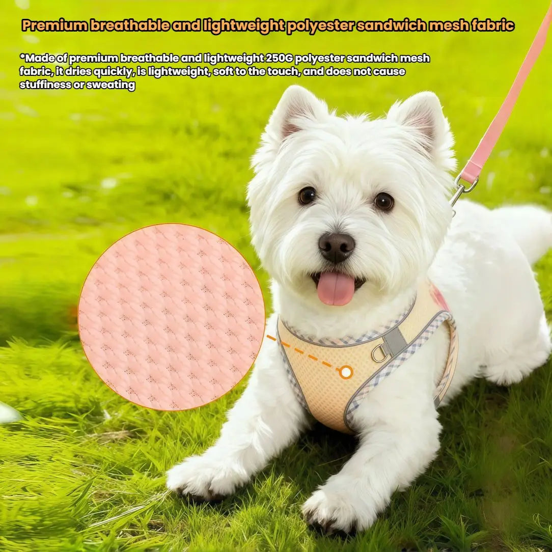 Dog Harness And Leash Set Reflective Adjustable Small Medium Dogs