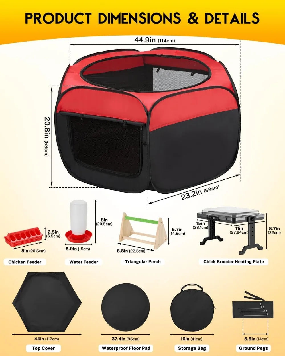 All-In-One Chicken Brooder Kit With Heating Plate Feeder Waterer