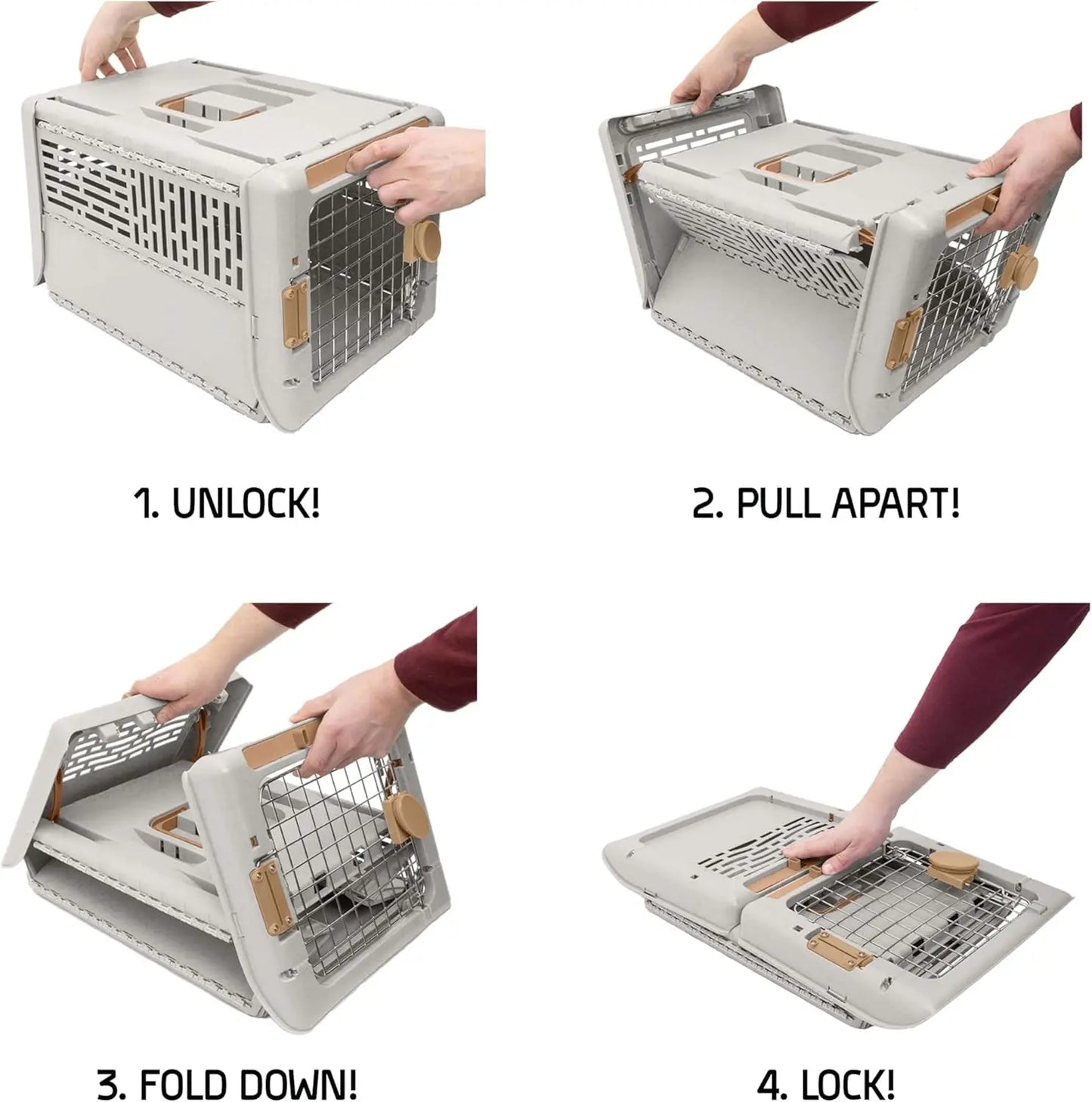 Collapsible Hard Sided Pet Travel Carrier For Dogs And Cats