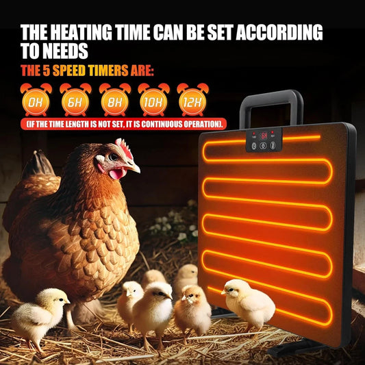 Chicken Coop Heater Thermostatic Poultry Heating Panel Adjustable Temperature