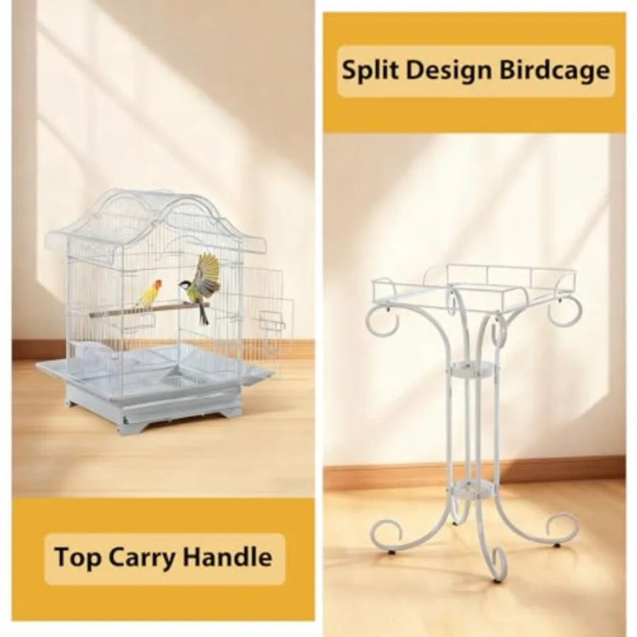Decorative Iron Bird Cage With Stand For Parrots And Budgies