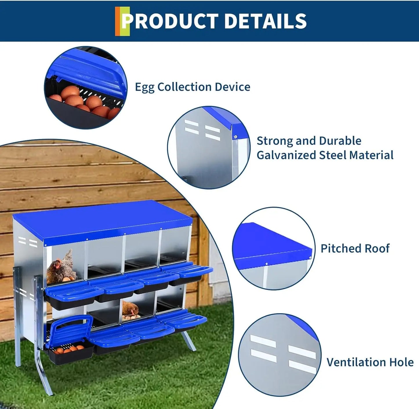 TWISTER.CK Chicken Nesting Box Roll Away Design For Egg Collection