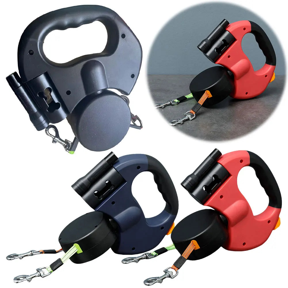 Alloet Double Headed LED Dog Leash With Traction Rope