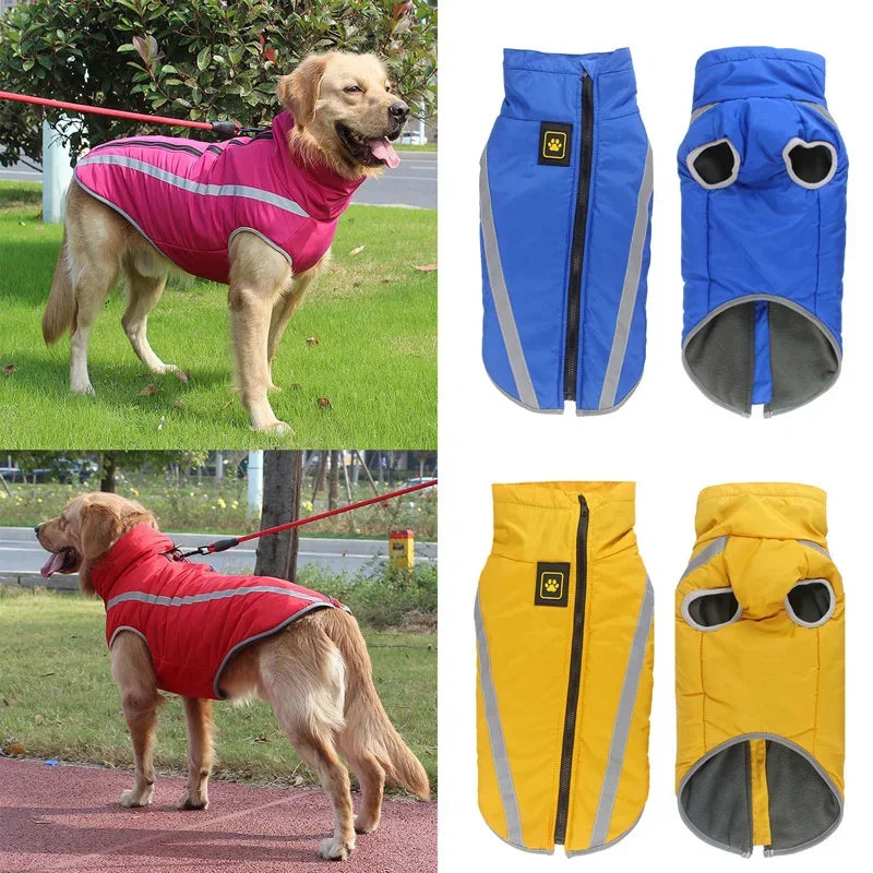 Waterproof Dog Coat Padded Fleece Jacket Reflective Safety For Dogs