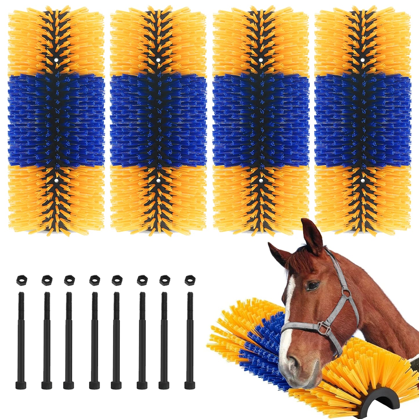 TWISTER.CK Livestock Scratch Brush Kit For Horses Cattle Sheep Pigs
