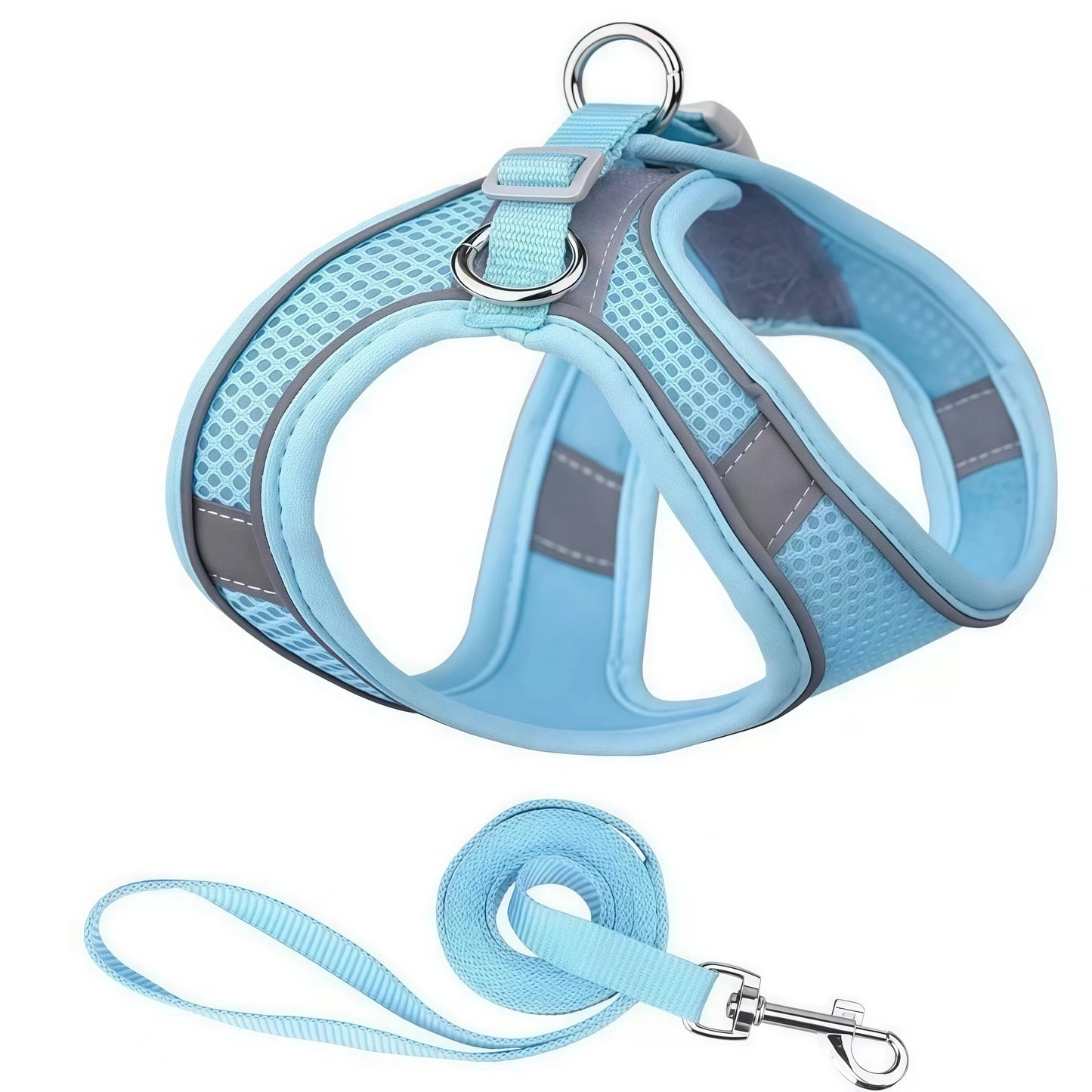 Dog Harness And Leash Set Reflective Adjustable Small Medium Dogs