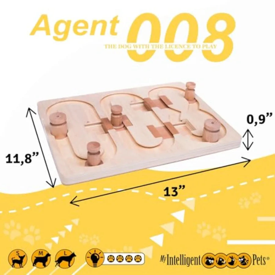 YAO HUI HUANG Agent 008 Interactive Wooden Puzzle Toy For Dogs Brain Game