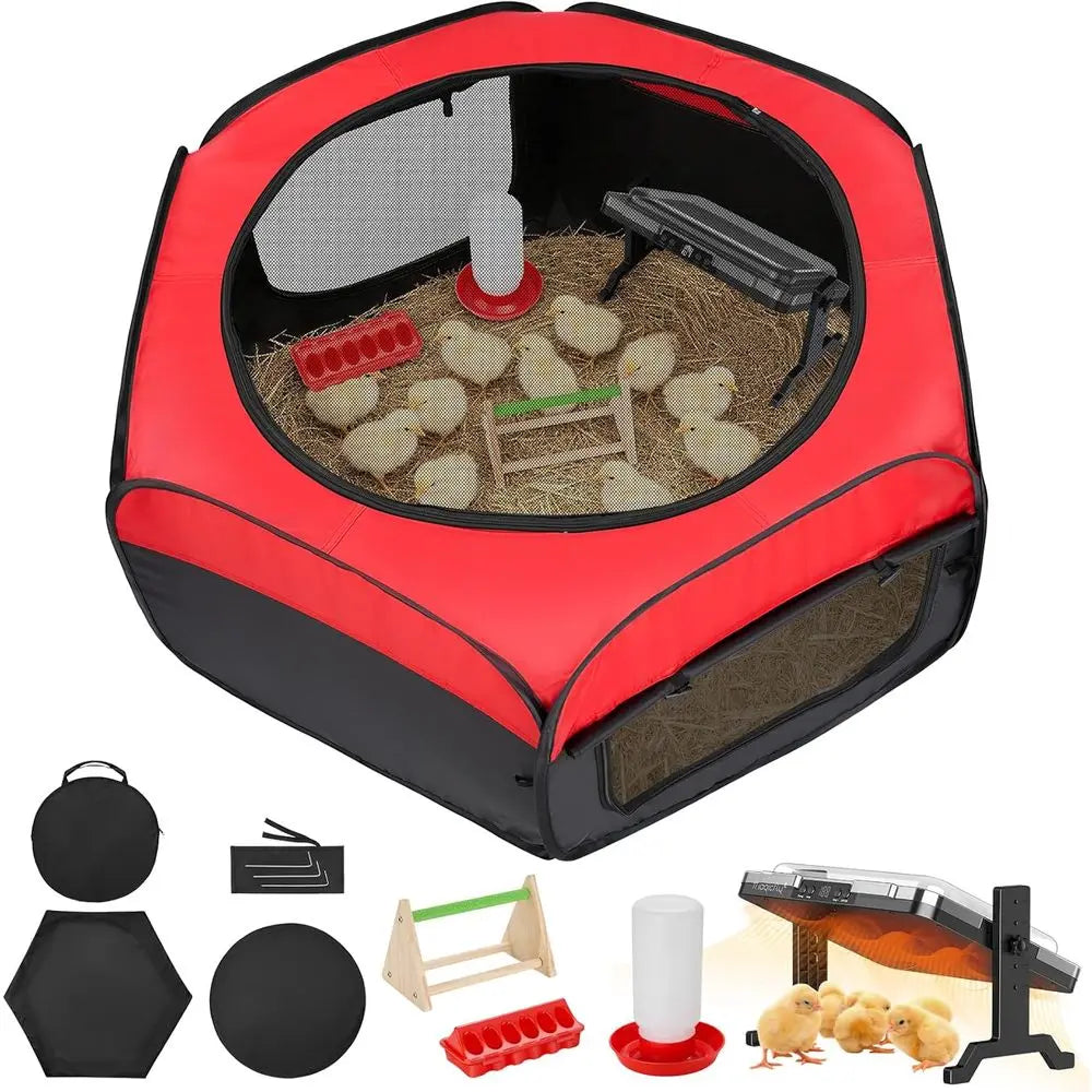 Chick Starter Kit With Heating Plate And Brooder Feeder Waterer