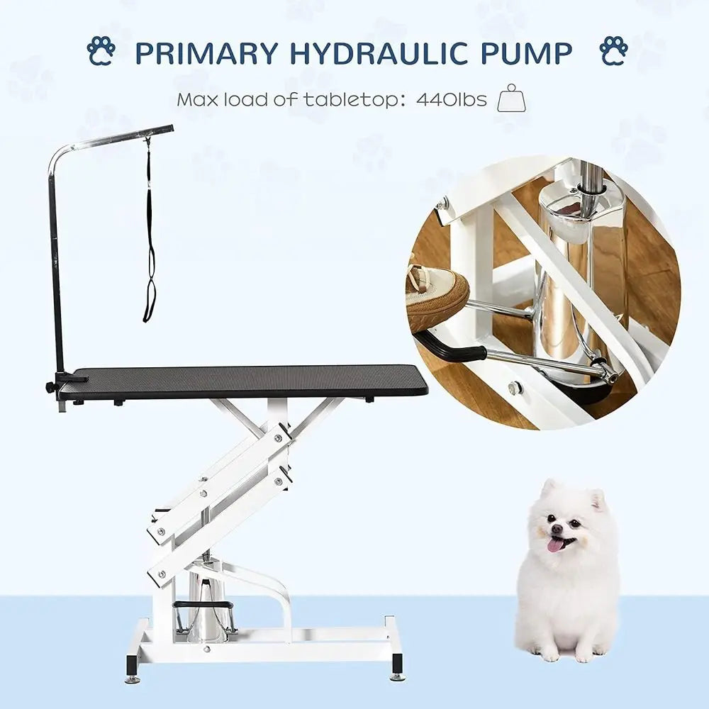 Hydraulic Dog Grooming Table Heavy Duty With Adjustable Overarm Noose