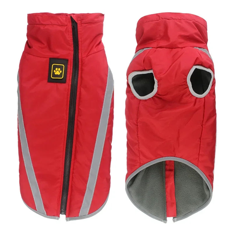 Waterproof Dog Coat Padded Fleece Jacket Reflective Safety For Dogs