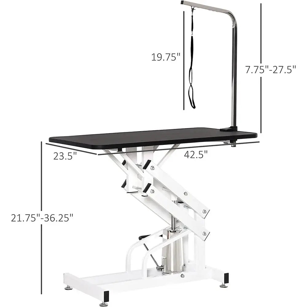Hydraulic Dog Grooming Table Heavy Duty With Adjustable Overarm Noose