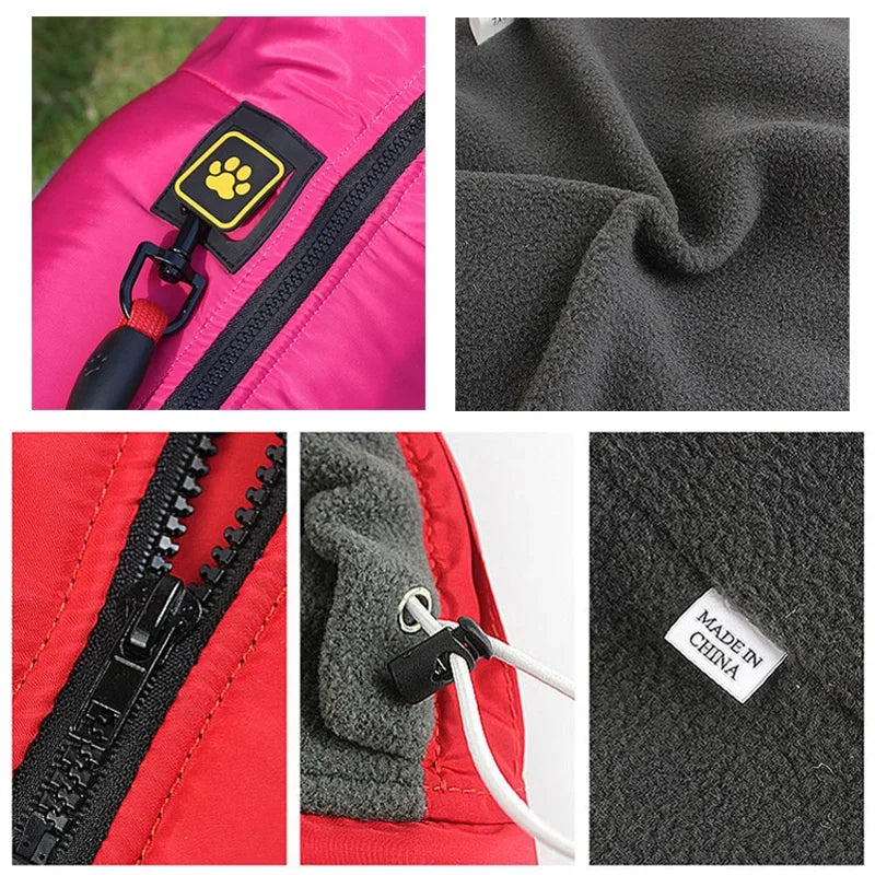 Waterproof Dog Coat Padded Fleece Jacket Reflective Safety For Dogs
