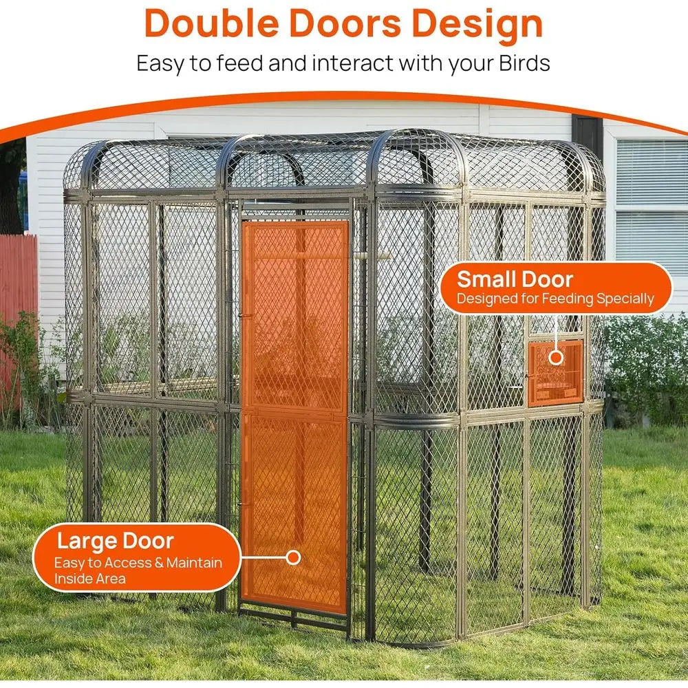 UKMJ Heavy Duty Bird Cage Walk In Aviary For Parrots
