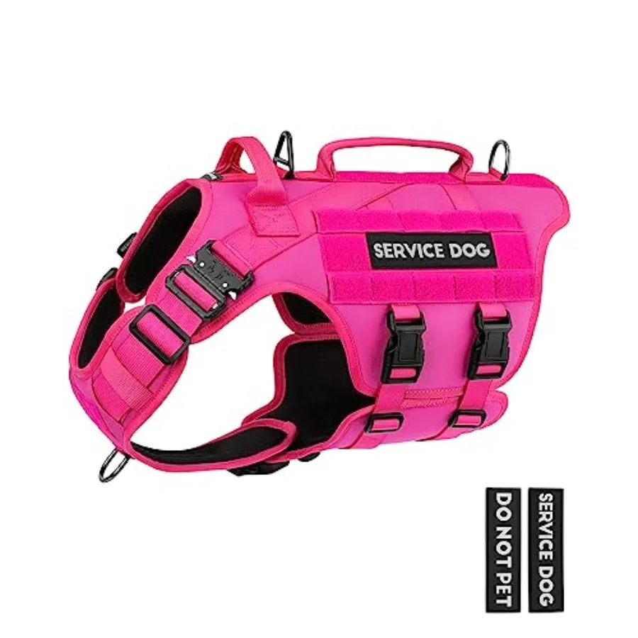 Tactical Dog Harness Service Vest For Large Breed With MOLLE