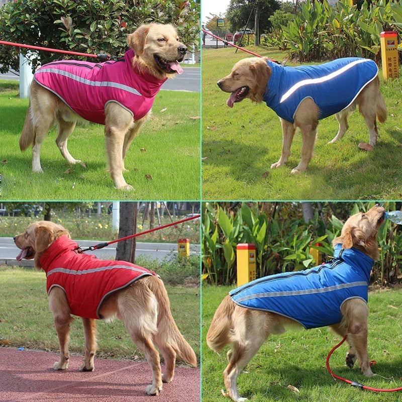 Waterproof Dog Coat Padded Fleece Jacket Reflective Safety For Dogs