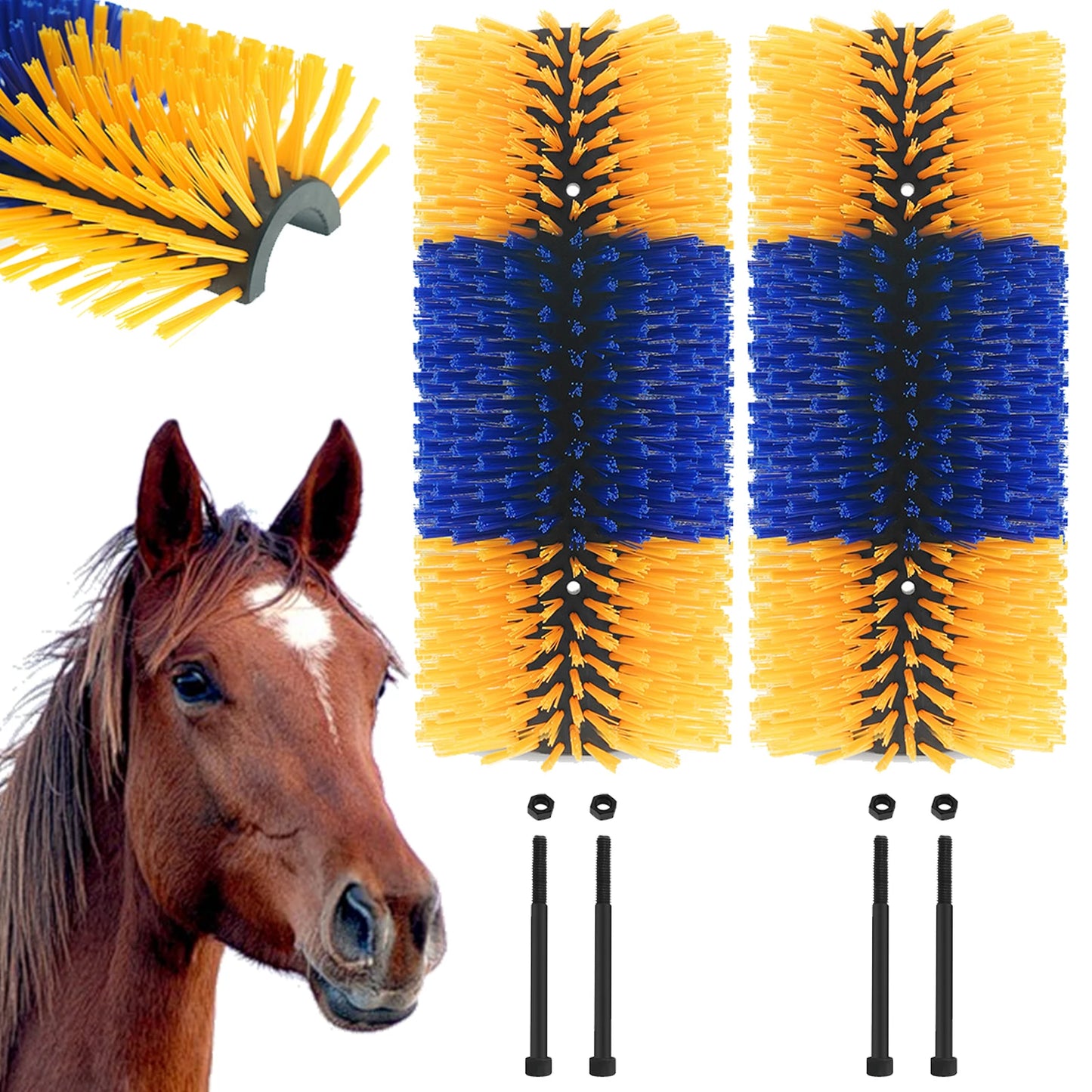 TWISTER.CK Livestock Scratch Brush Kit For Horses Cattle Sheep Pigs
