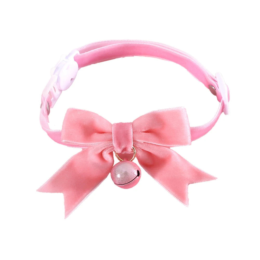 Cute Cats Kitten Lace Bow Collar With Pearl Pendant Jewelry