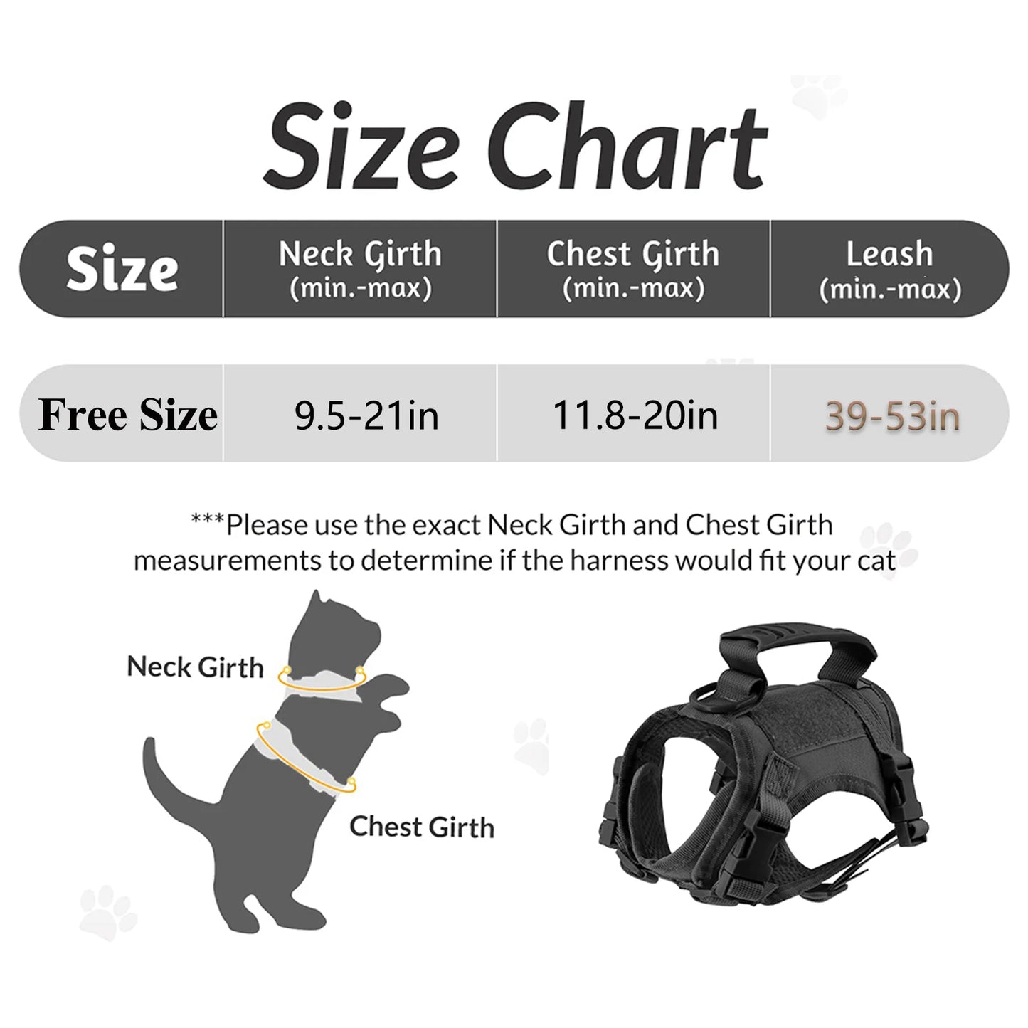 PetTravel Adjustable Tactical Harness and Leash Set for Puppies and Dogs