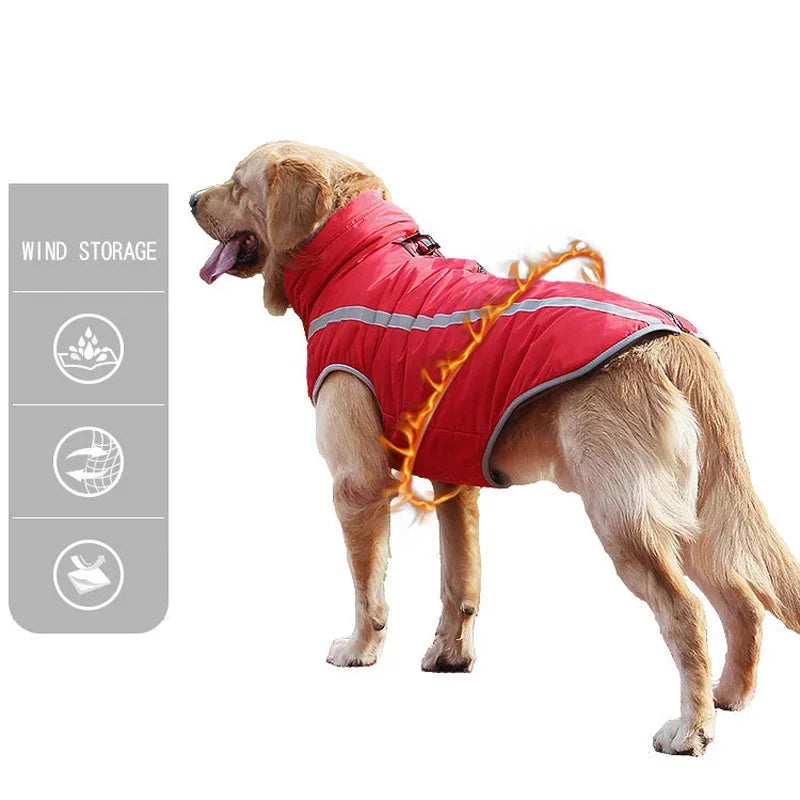 Waterproof Dog Coat Padded Fleece Jacket Reflective Safety For Dogs