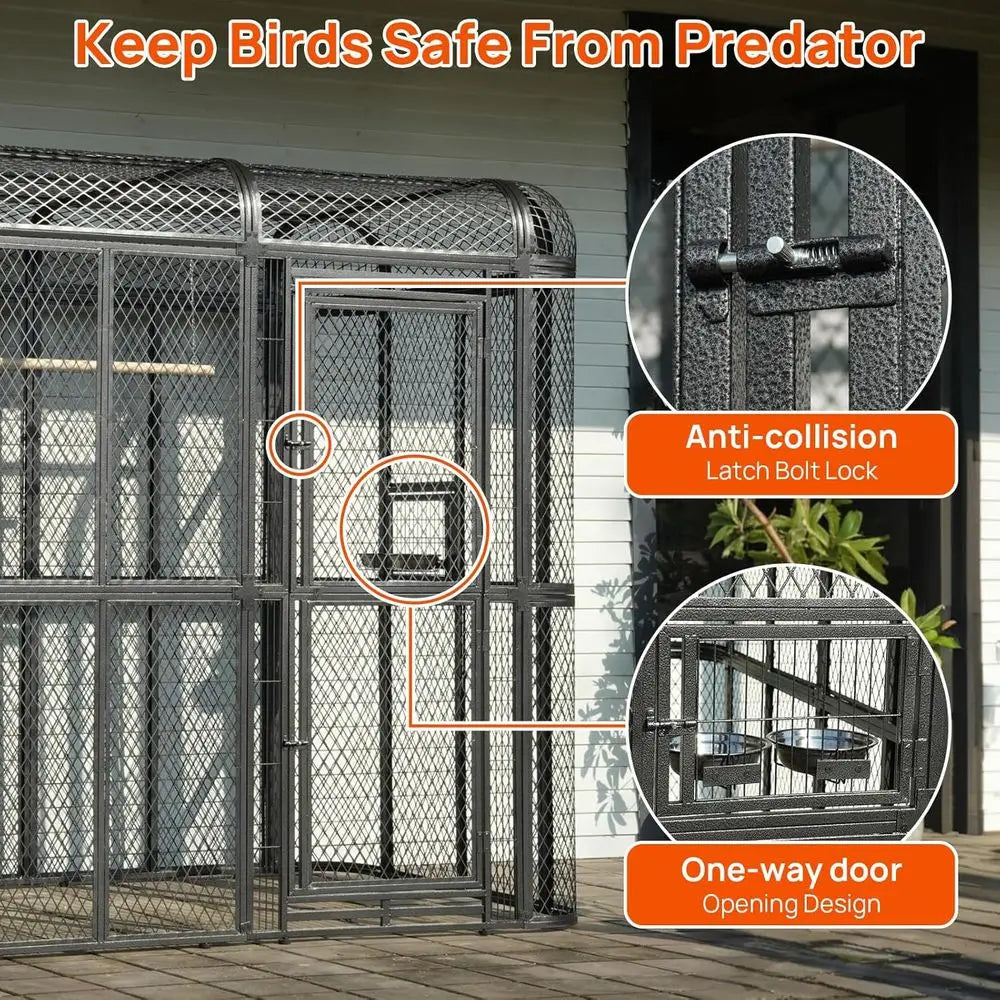 UKMJ Heavy Duty Bird Cage Walk In Aviary For Parrots