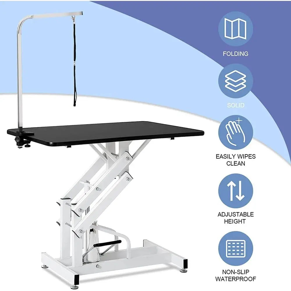 Hydraulic Dog Grooming Table Heavy Duty With Adjustable Overarm Noose