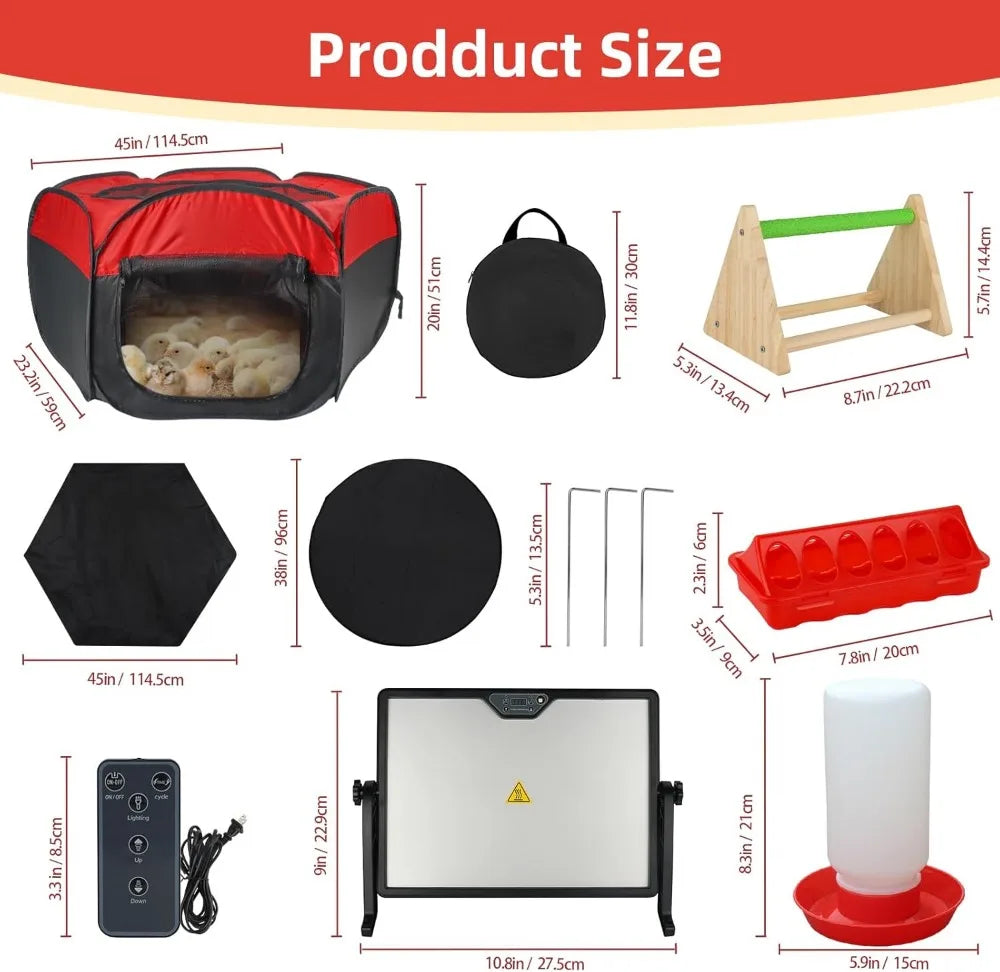 All In One Chicken Brooder With Heating Plate Feeder Waterer