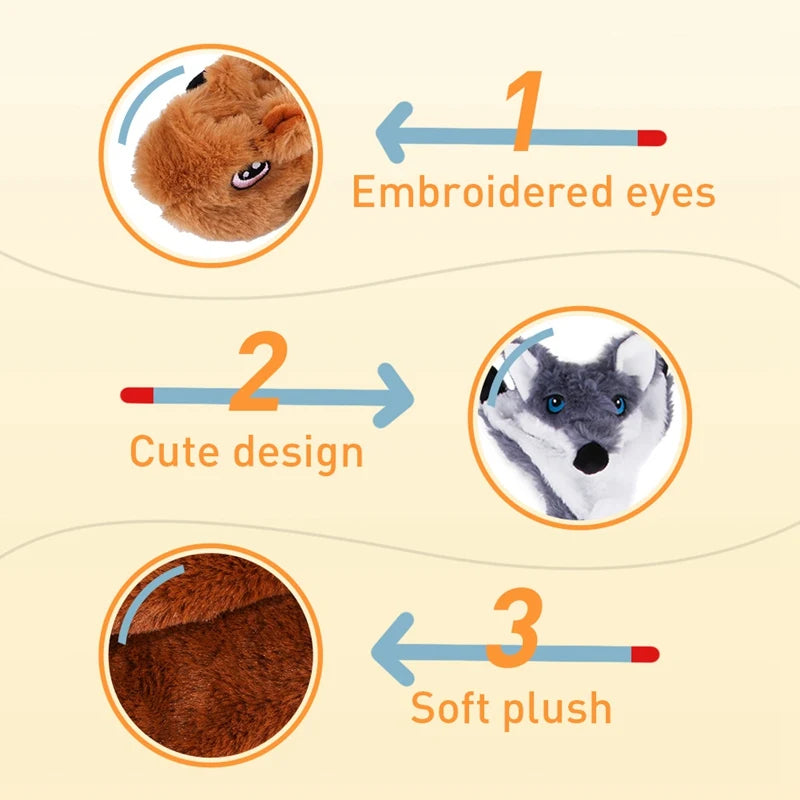 Soft Plush Dog Chew Toy Squeaker Interactive Pet Toy