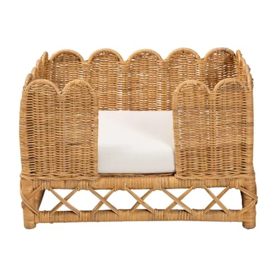 Bohemian Rattan Pet Bed for Indoor Use