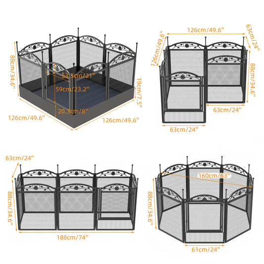 BINGOPAW 8 Panel DIY Heavy Duty Dog Playpen For Outdoor And Indoor Training