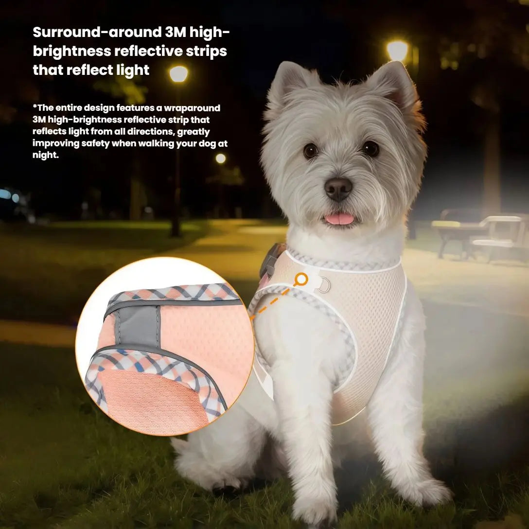 Dog Harness And Leash Set Reflective Adjustable Small Medium Dogs