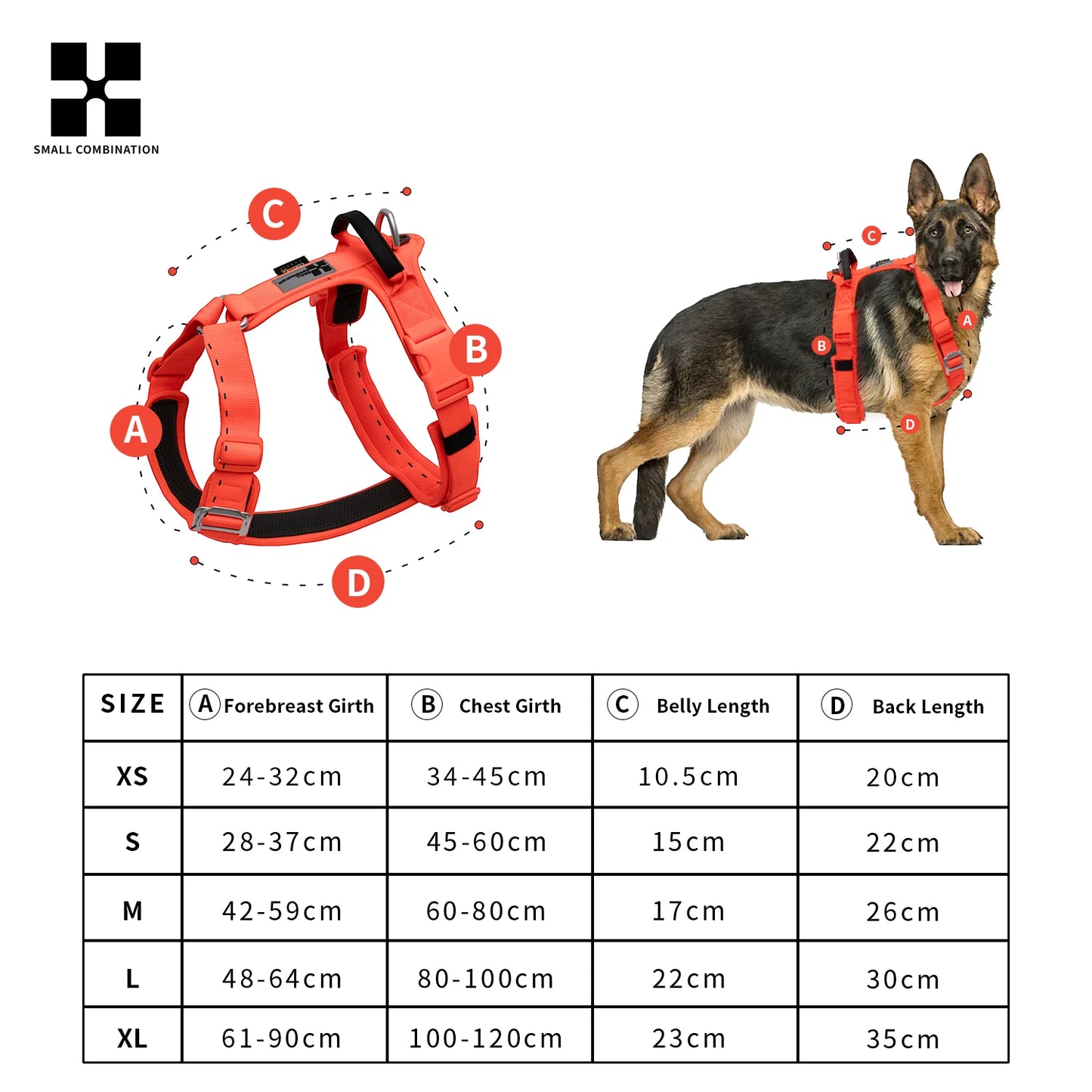 Small Combination Reflective No Pull Nylon Dog Harness