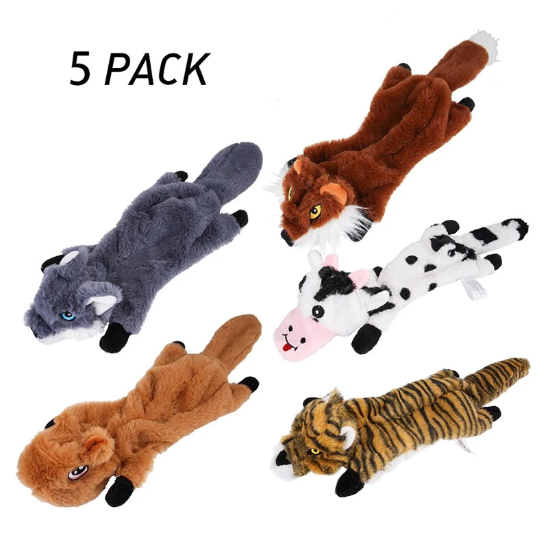 Soft Plush Dog Chew Toy Squeaker Interactive Pet Toy