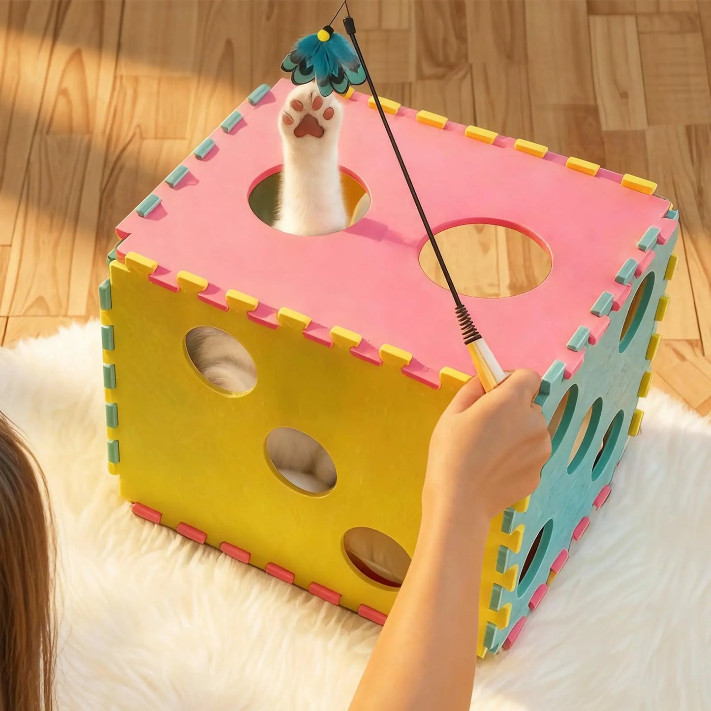 PETRAVELCN Cat House With 40 Toys Bed Cave For Cats