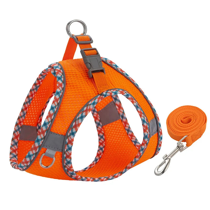 Dog Harness And Leash Set Reflective Adjustable Small Medium Dogs