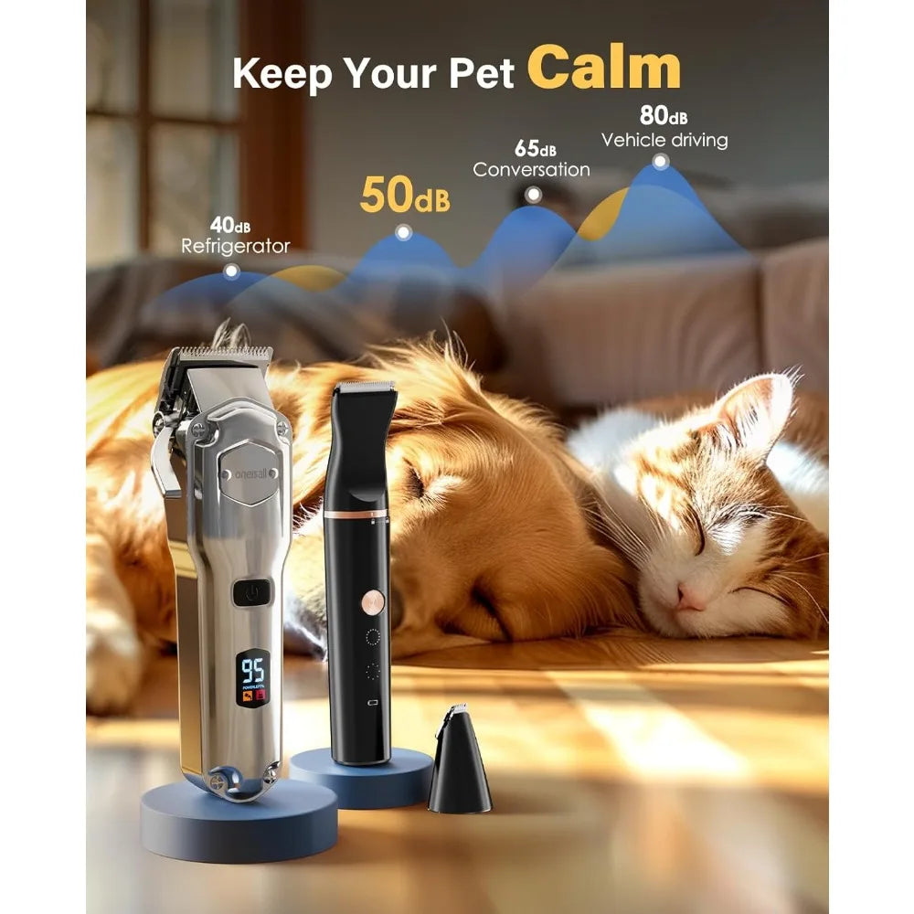 XMSJ Dog Grooming Kit Thick Hair Low Noise Cordless Clippers