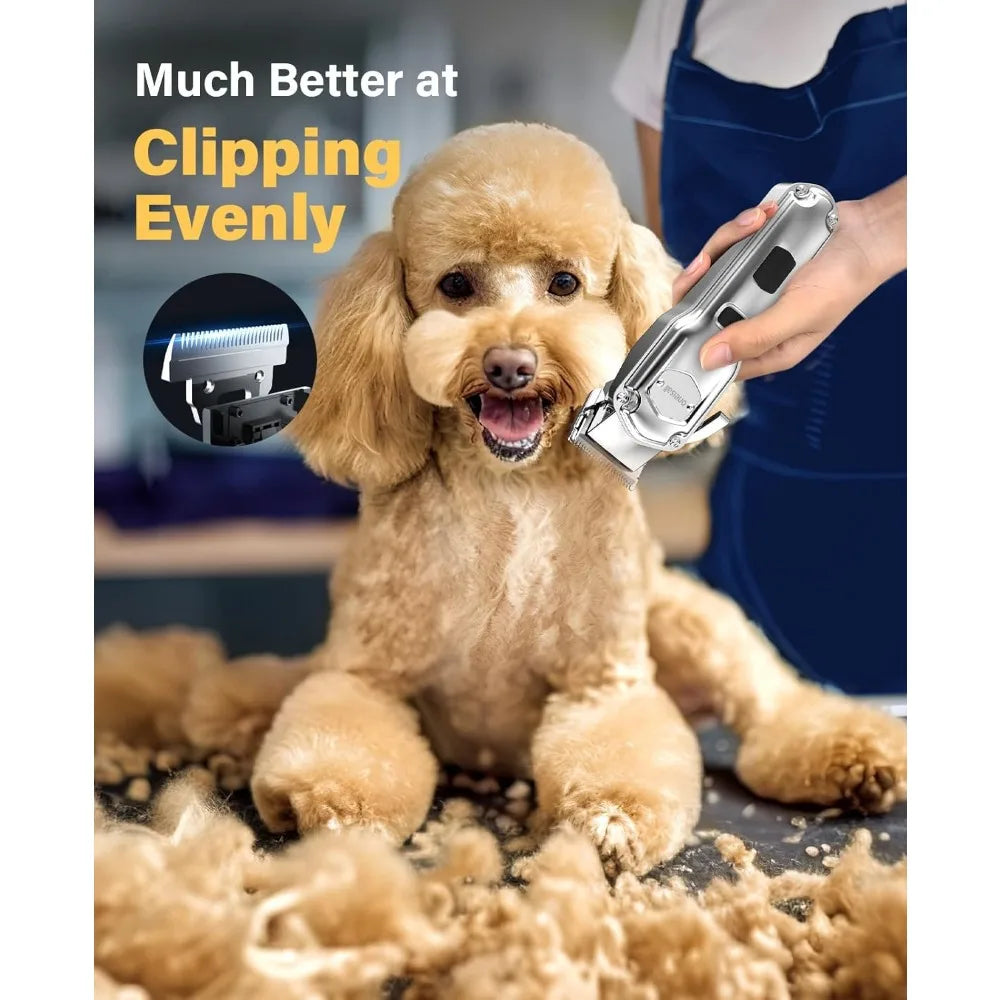XMSJ Dog Grooming Kit Thick Hair Low Noise Cordless Clippers