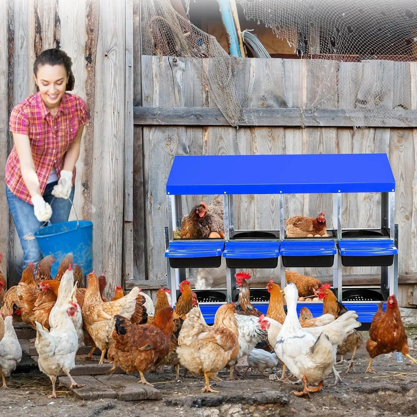 TWISTER.CK Chicken Nesting Box Roll Away Design For Egg Collection