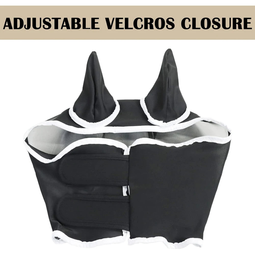 Anti Fly Stretchy Knitted Mesh Mask For Horse Ears Equestrian